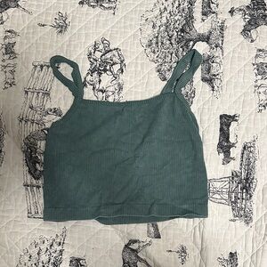 Colsie Teal Ribbed Crop Top